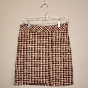 Ann Taylor Loft Houndstooth Wool Blend Pencil Skirt Women's Size 4 Fully Lined